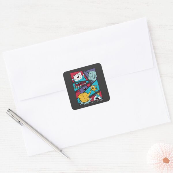 Adventure Time Action Panel Graphic Square Sticker