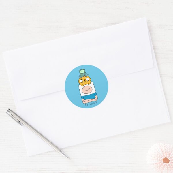 Adventure Time BMO Jake Finn Classic Round Sticker