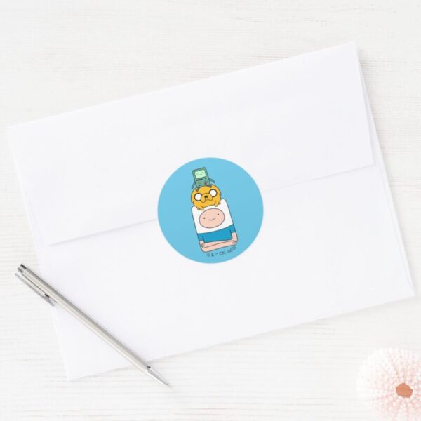 Adventure Time BMO Jake Finn Classic Round Sticker