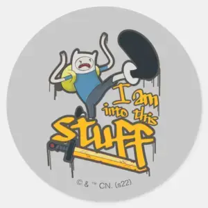 Adventure Time Finn I Am Into This Stuff Classic Round Sticker