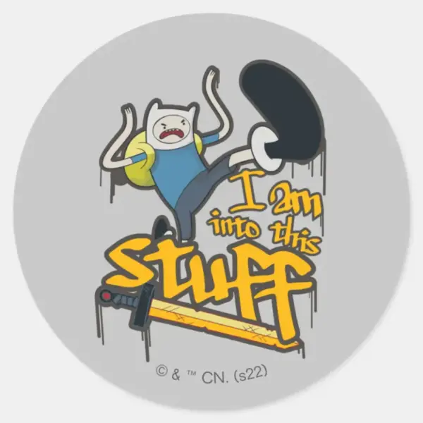 Adventure_Time___Finn__I_Am_Into_This_Stuff__Classic_Round_Sticker_1 Adventure Time Finn I Am Into This Stuff Classic Round Sticker