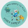 Adventure Time Finn Jake Play With BMO Classic Round Sticker