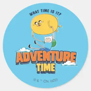 Adventure Time Jake Floating With Finn Classic Round Sticker