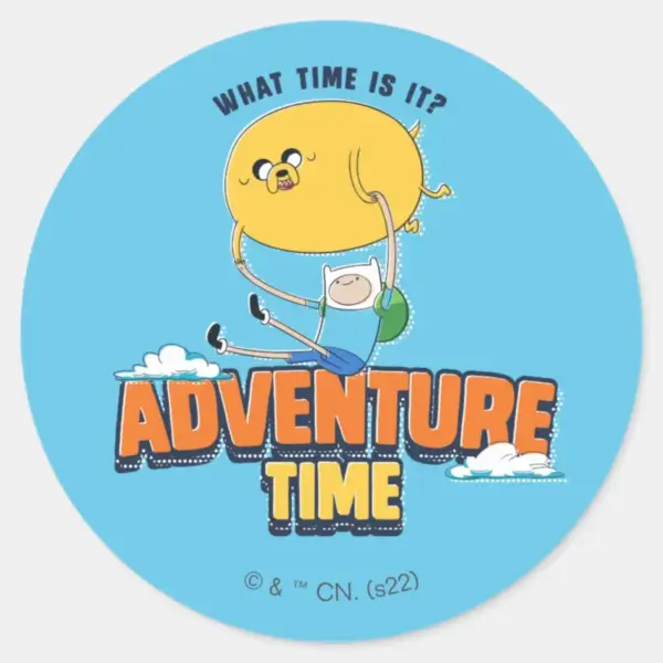 Adventure_Time___Jake_Floating_With_Finn_Classic_Round_Sticker_1 Adventure Time Jake Floating With Finn Classic Round Sticker
