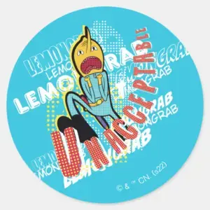 Adventure_Time___Lemon_Grab__UNACCEPTABLE__Classic_Round_Sticker_1 Adventure Time Lemon Grab UNACCEPTABLE Classic Round Sticker