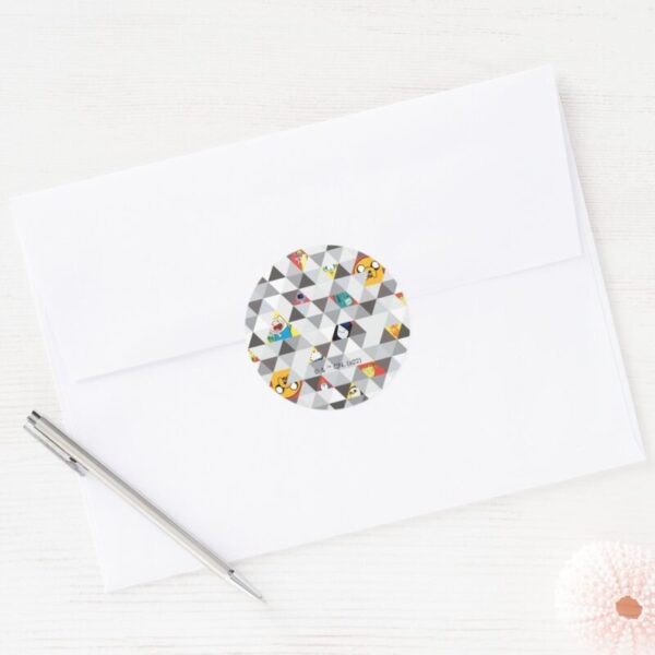 Adventure_Time___Triangular_Character_Pattern_Classic_Round_Sticker_3 Adventure Time Triangular Character Pattern Classic Round Sticker