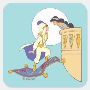 Aladdin_and_Jasmine_Square_Sticker_1 Aladdin And Jasmine Square Sticker