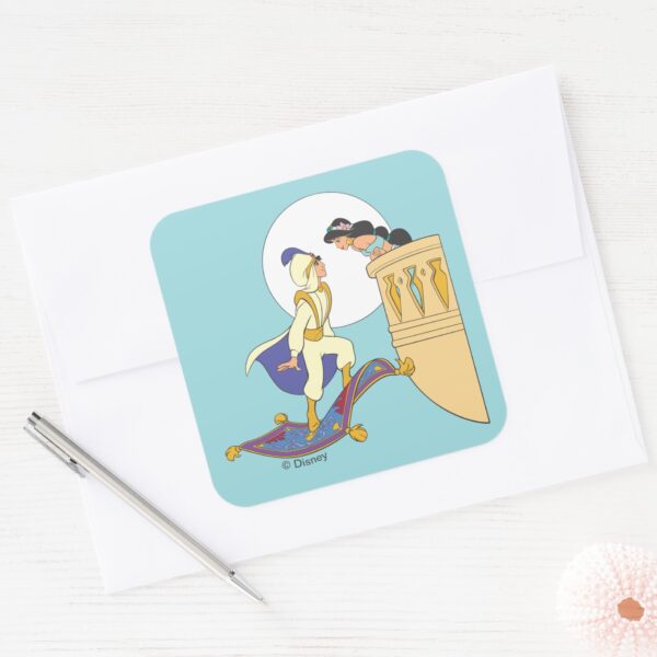 Aladdin_and_Jasmine_Square_Sticker_3 Aladdin And Jasmine Square Sticker