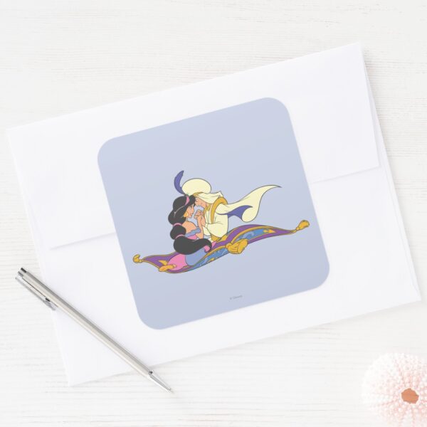 Aladdin_and_Jasmine_on_Magic_Carpet_Square_Sticker_3 Aladdin And Jasmine On Magic Carpet Square Sticker