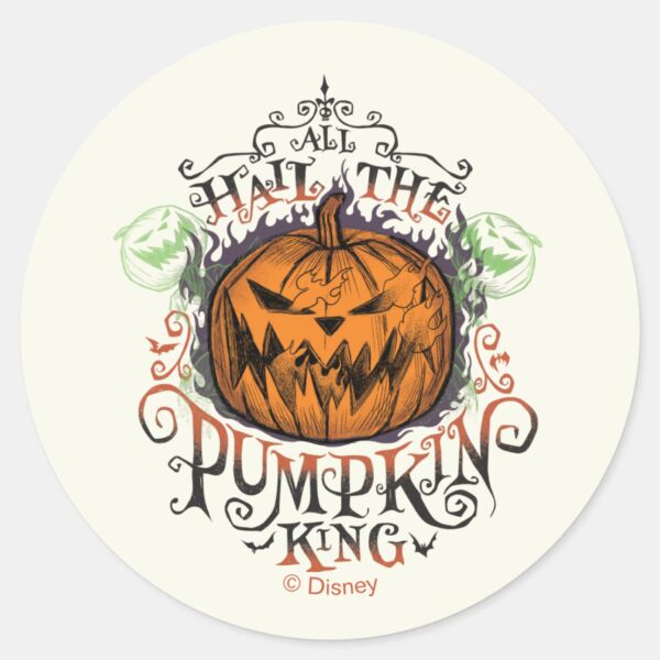 All_Hail_The_Pumpkin_King_-_Gothic_Flames_Classic_Round_Sticker_2 All Hail The Pumpkin King Gothic Flames Classic Round Sticker