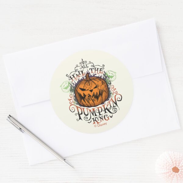 All_Hail_The_Pumpkin_King_-_Gothic_Flames_Classic_Round_Sticker_4 All Hail The Pumpkin King Gothic Flames Classic Round Sticker