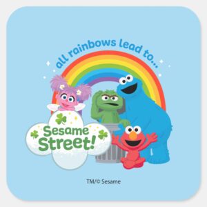 All_Rainbows_Lead_to_Sesame_Street_Square_Sticker_1 All Rainbows Lead To Sesame Street Square Sticker