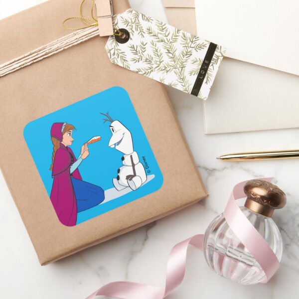 Ana_Giving_Olaf_Carrot_Nose_Square_Sticker_5 Ana Giving Olaf Carrot Nose Square Sticker
