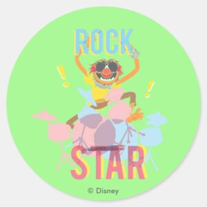 Animal Rock Star Classic Round Sticker