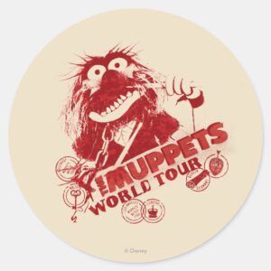 Animal World Tour Classic Round Sticker