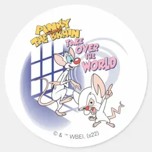 Animaniacs Take Over The World Graphic Classic Round Sticker