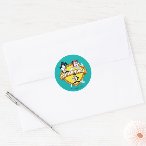 Animaniacs___Warner_Brothers_&_Sister_WB_Shield_Classic_Round_Sticker_3 Animaniacs Warner Brothers Sister WB Shield Classic Round Sticker