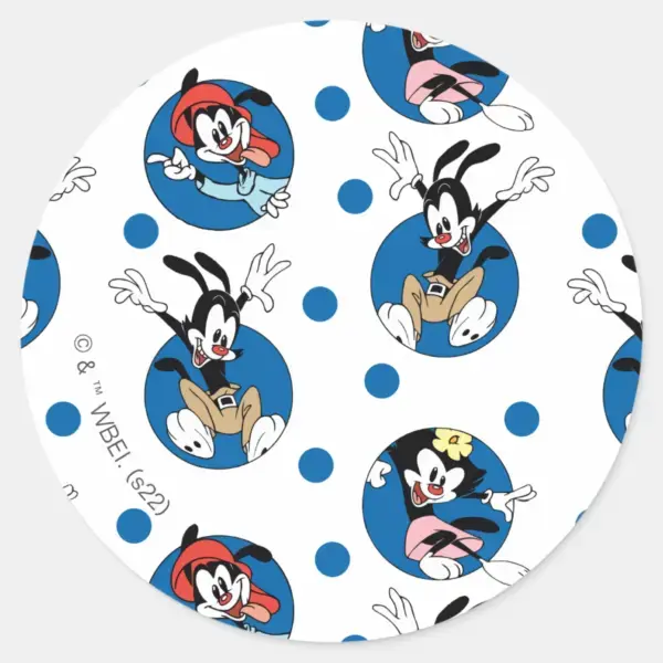 Animaniacs___Yakko,_Wakko,_&_Dot_Circle_Pattern_Classic_Round_Sticker_1 Animaniacs Yakko Wakko Dot Circle Pattern Classic Round Sticker