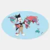 Animaniacs Yakkos World Map Graphic Oval Sticker