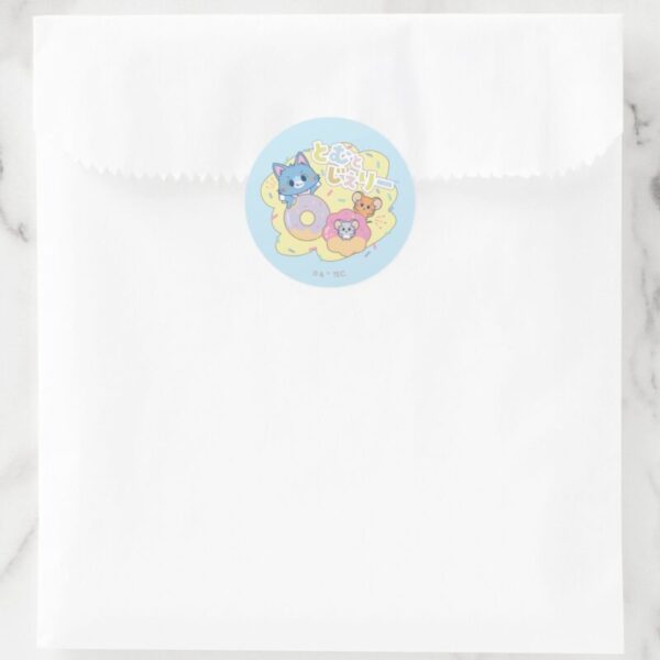 Anime Donut Delights With Tom Jerry And Tuffy Classic Round Sticker