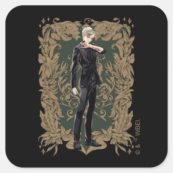 Anime_Draco_Malfoy_Ornate_Frame_Square_Sticker_1 Anime Draco Malfoy Ornate Frame Square Sticker
