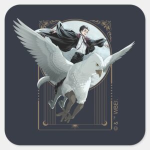 Anime HARRY POTTER™ Flight With Buckbeak Square Sticker