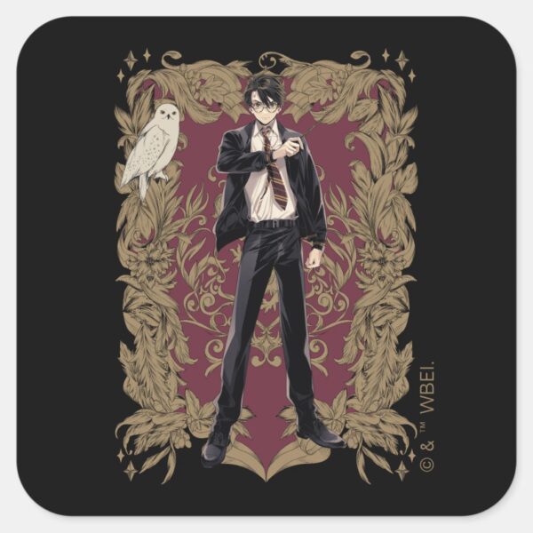Anime HARRY POTTER™ Ornate Frame Square Sticker