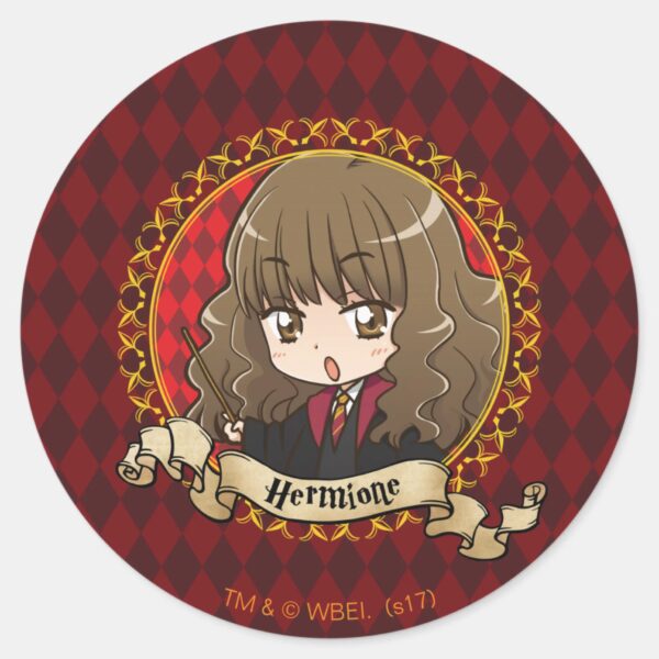 Anime_Hermione_Granger_Classic_Round_Sticker_1 Anime Hermione Granger Classic Round Sticker