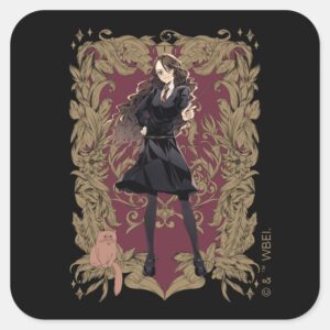 Anime Hermione Granger Ornate Frame Square Sticker