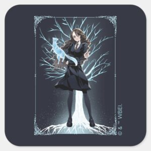 Anime Hermione Grangers Otter Patronus Square Sticker