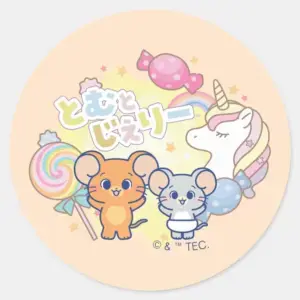 Anime Magical Candyland With Jerry And Tuffy Classic Round Sticker