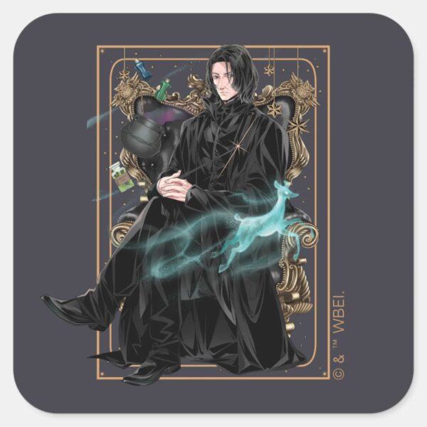 Anime Professor Severus Snape Seated Square Sticker