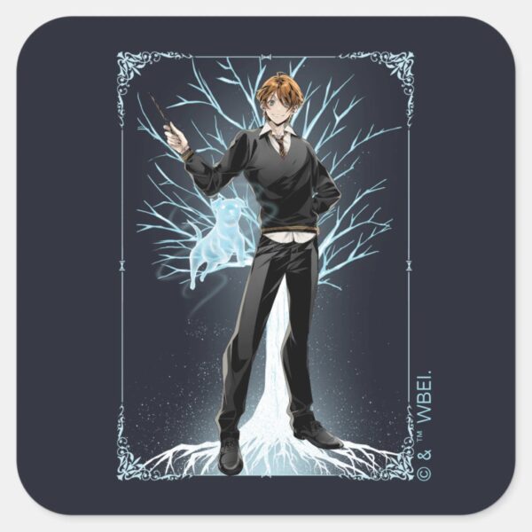 Anime_Ron_Weasley's_Jack_Russell_Terrier_Patronus_Square_Sticker_1 Anime Ron Weasleys Jack Russell Terrier Patronus Square Sticker