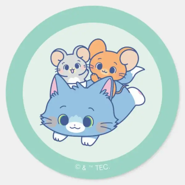 Anime_Tom,_Jerry,_and_Tuffy_Classic_Round_Sticker_1 Anime Tom Jerry And Tuffy Classic Round Sticker