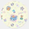 Anime Tom Jerry And Tuffy Playtime Pattern Classic Round Sticker