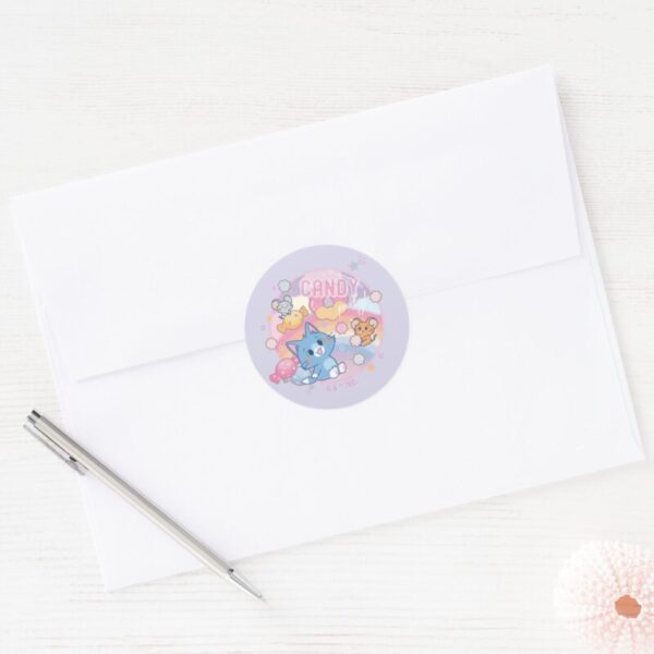 Anime_Tom_and_Jerry_Candy_Party_Classic_Round_Sticker_3 Anime Tom And Jerry Candy Party Classic Round Sticker