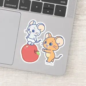 Anime Tuffy And Jerry Apple Rolling Sticker