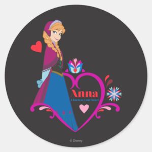 Anna___Pink_Heart_Classic_Round_Sticker_1 Anna Pink Heart Classic Round Sticker