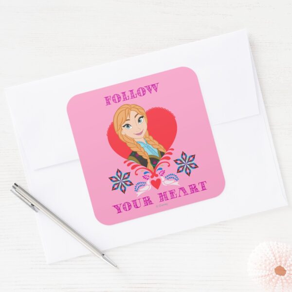 Anna___Portrait_in_Red_Heart_Square_Sticker_3 Anna Portrait In Red Heart Square Sticker