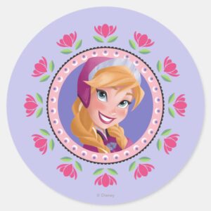Anna___Princess_Classic_Round_Sticker_1 Anna Princess Classic Round Sticker