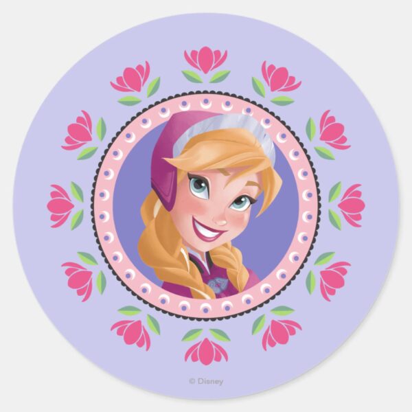 Anna___Princess_Classic_Round_Sticker_1 Anna Princess Classic Round Sticker