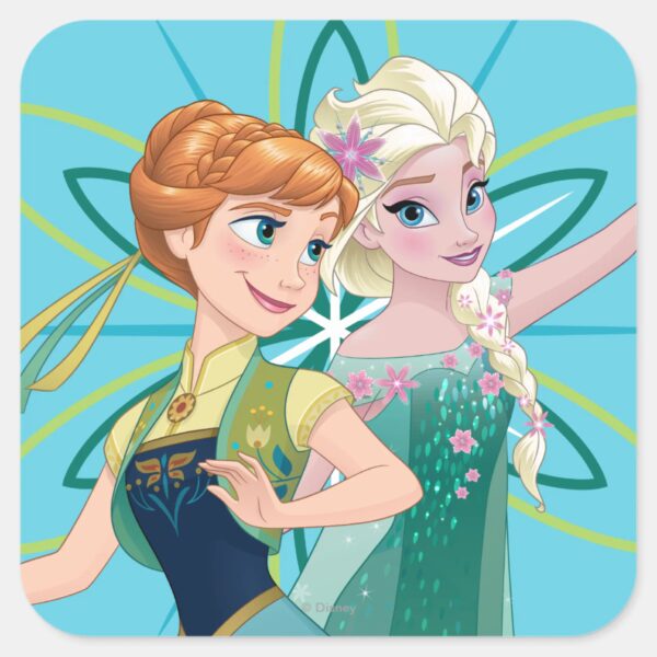 Anna_and_Elsa___Celebrate_Sisterhood_Square_Sticker_1 Anna And Elsa Celebrate Sisterhood Square Sticker
