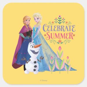 Anna_and_Elsa___Celebrate_Summer_Square_Sticker_1 Anna And Elsa Celebrate Summer Square Sticker
