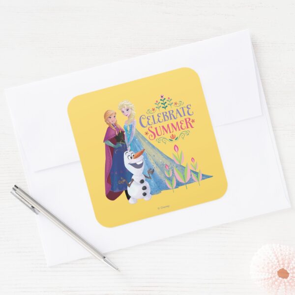 Anna_and_Elsa___Celebrate_Summer_Square_Sticker_3 Anna And Elsa Celebrate Summer Square Sticker