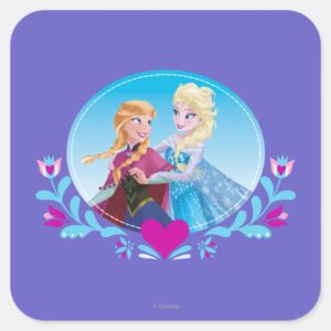 Anna_and_Elsa___Embracing_Square_Sticker_1 Anna And Elsa Embracing Square Sticker
