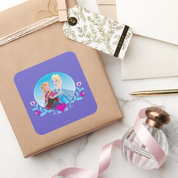 Anna And Elsa Embracing Square Sticker