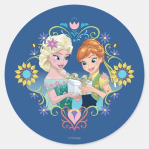 Anna And Elsa Gift For Sister Classic Round Sticker