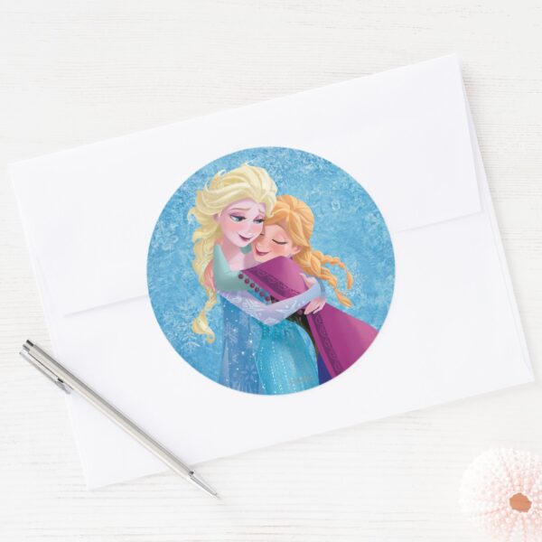 Anna_and_Elsa___Hugging_Classic_Round_Sticker_3 Anna And Elsa Hugging Classic Round Sticker