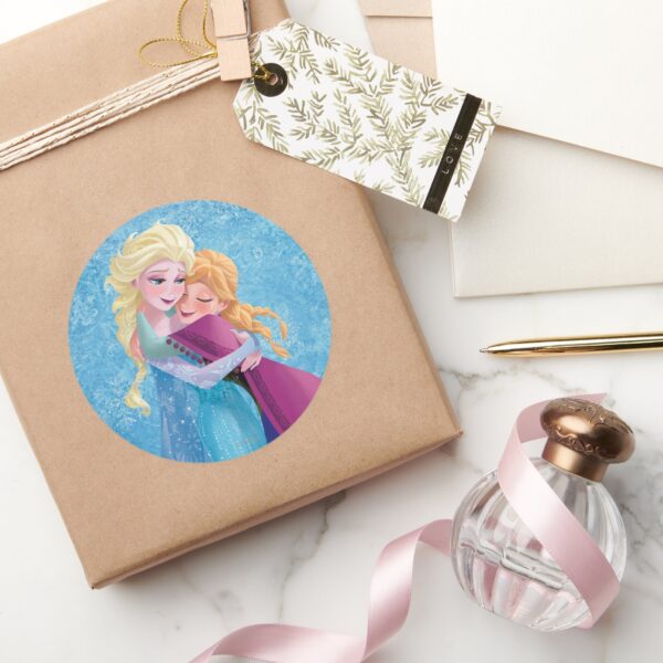 Anna_and_Elsa___Hugging_Classic_Round_Sticker_5 Anna And Elsa Hugging Classic Round Sticker