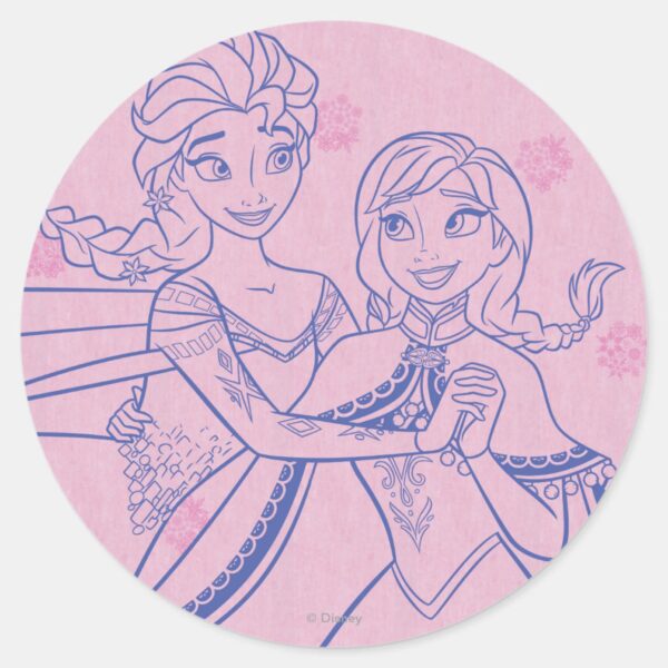 Anna_and_Elsa___I_Love_My_Sister_Classic_Round_Sticker_1 Anna And Elsa I Love My Sister Classic Round Sticker